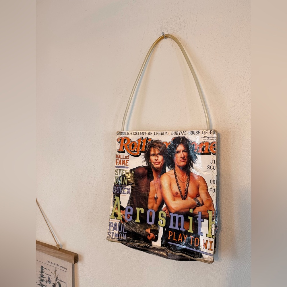 Handmade Aerosmith Rolling Stone Magazine Tote Bag